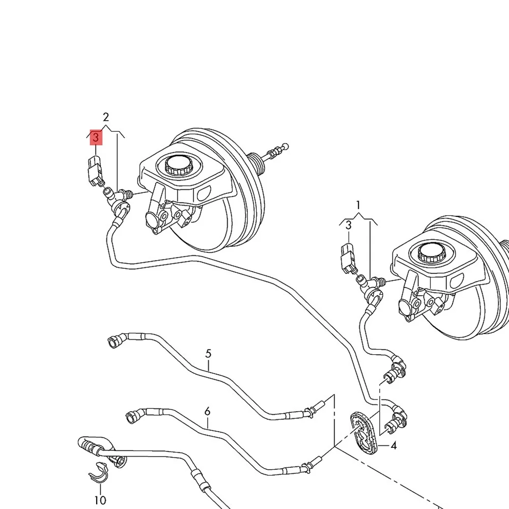 Genuine Brake Booster Pressure Sensor 5Q0906207 For Audi A3 A4 B9 A6 Q7 Golf GTI