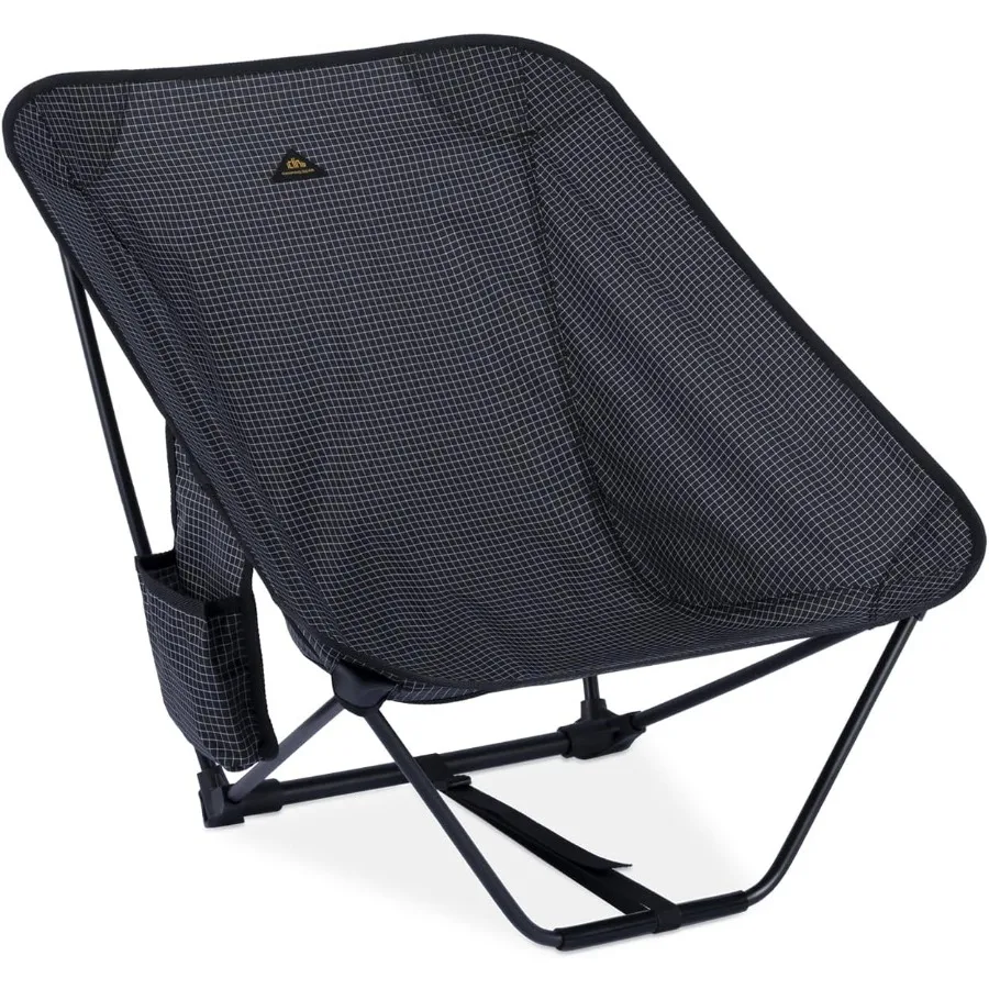 iClimb Low Ultralight Compact Camping Folding Chair with Side Pocket and Carry Bag