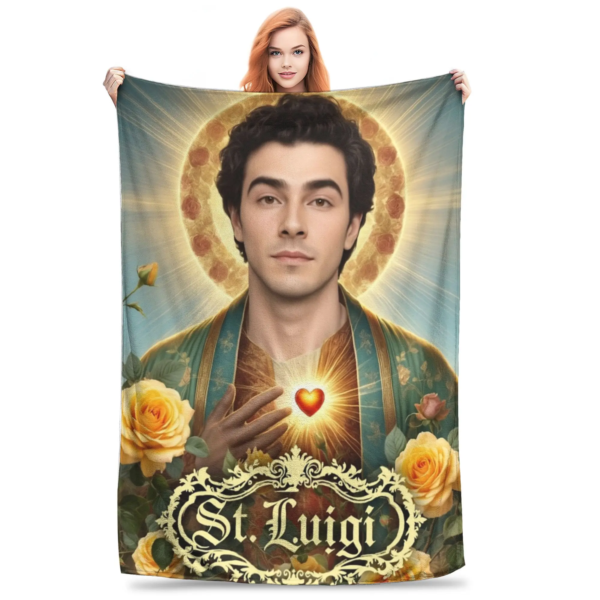 St. Luigied Blankets Velvet Autumn/Winter  Portable Soft Throw Blanket for Bed Outdoor Quilt