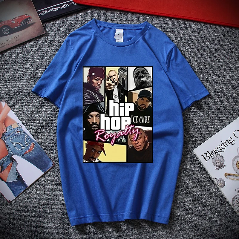 Summer Men /women T shirt Street Hip Hop Culture Dr Dre Eminem 2 Pac Biggie Top Rapper Print Personality Unisex T-Shirt Top Tees