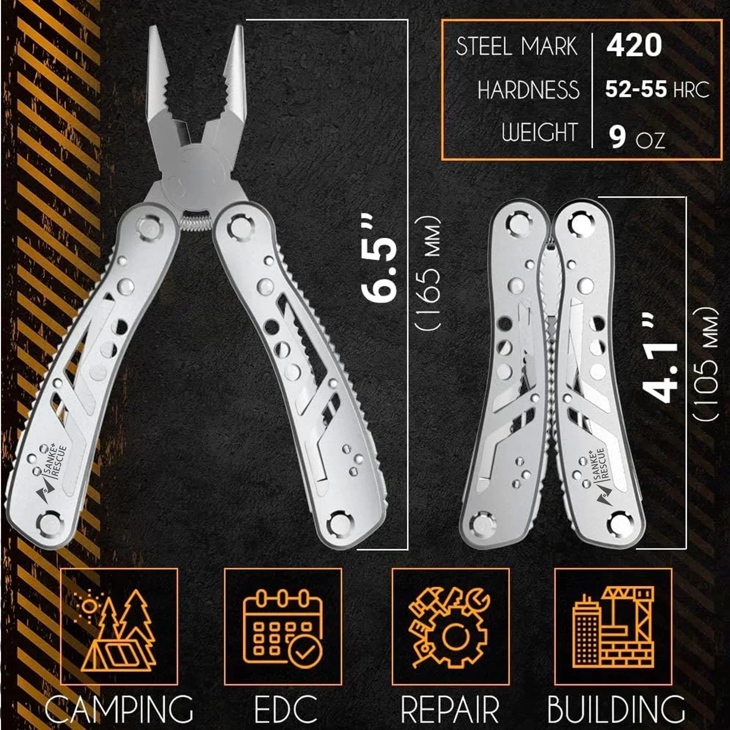 Více účelové nářadí 24-in-1 multitools kleště s ​professional multi-tool pro přežití kemping a hon dárky pro muži táta hus pás