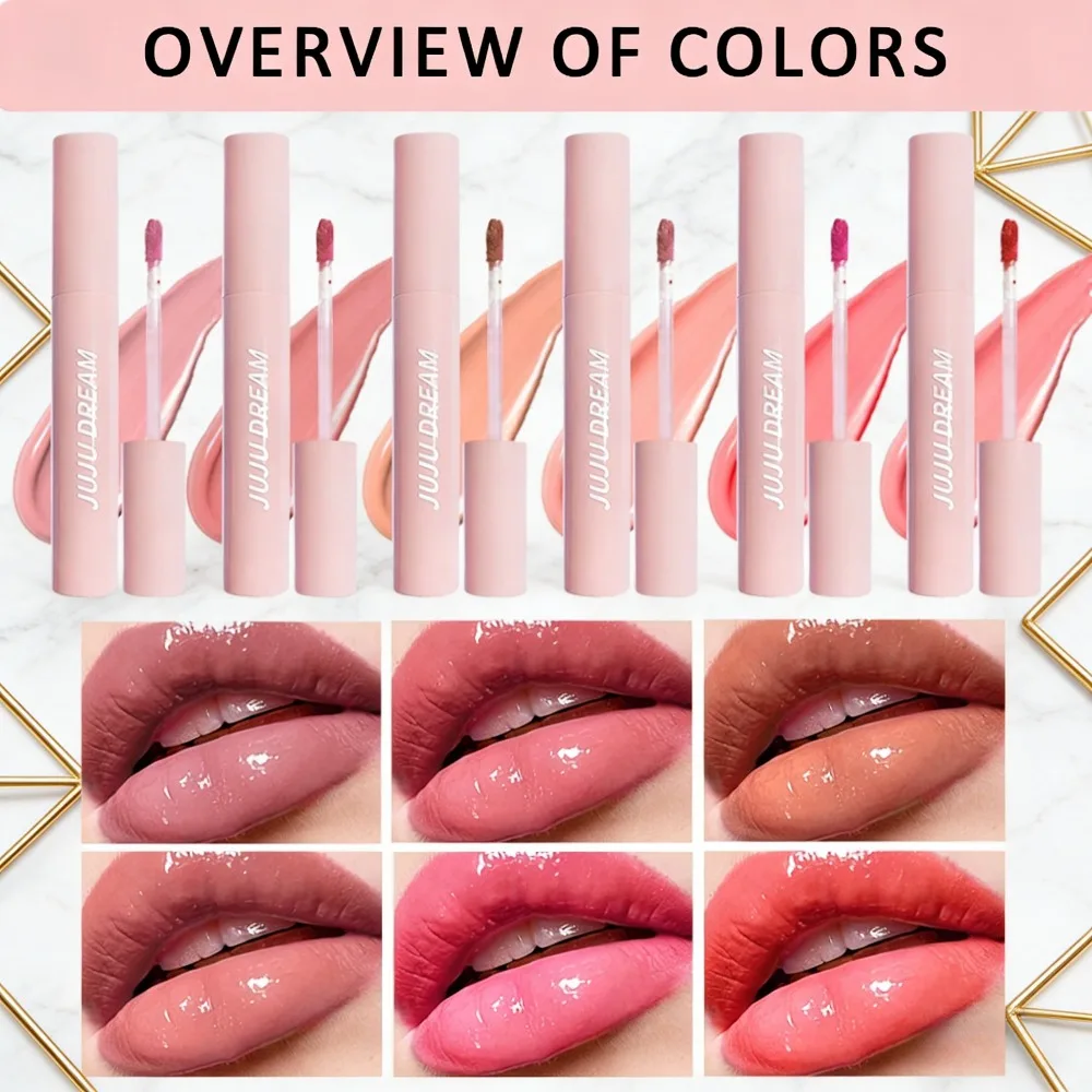 Unisex Matte Velvet Lip Gloss 6 Colors Smudge Proof Waterproof Long Lasting Holiday Gift Makeup Set