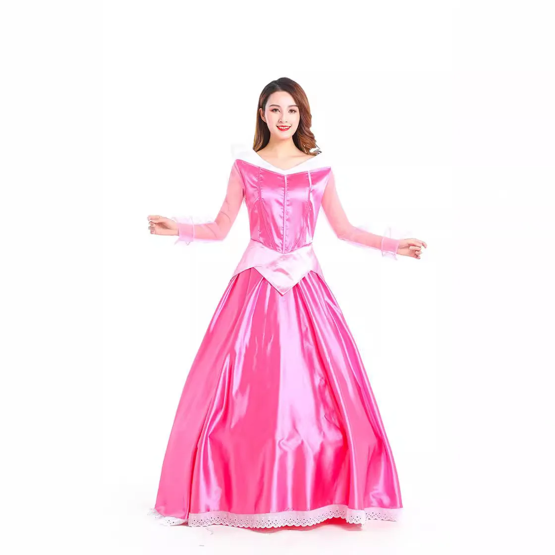 فستان أميرة طويل لعيد الهالوين، زي الأميرة النائمة حورية البحر، ملابس أداء للبالغين، تنورة أميرة النائمة