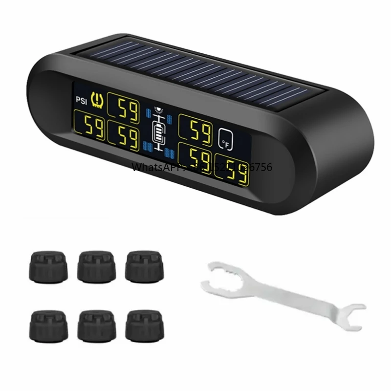 Solar Tire Pressure Monitoring System For Rv Trailer Tpms T650 WF With 6 External Sensor