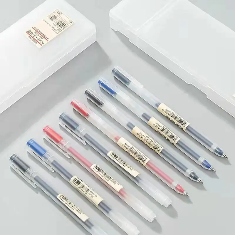 10Pcs/Set Gel Pen and Refills Mix Color 0.38mm/0.5mm ink Black/Red/Blue MUJIs Style Student Business Signature Stationery 038 05