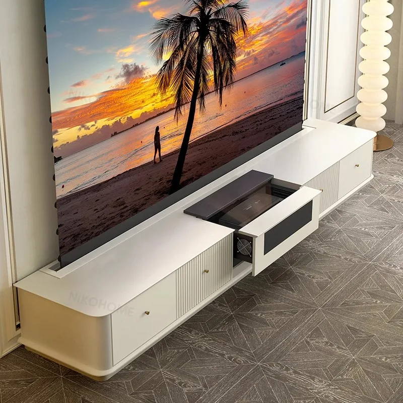 خزانة تلفزيون ليزر 100 بوصة لرفع الشاشة من هايسنس، خزانة متكاملة أوتوماتيكية بالكامل بنقرة واحدة لرفع سينما ليزر غير مرئية منزلية #3