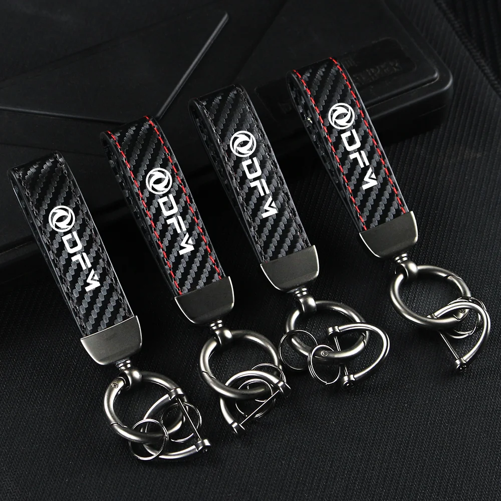 カーボンファイバーカーペンダントキーホルダー,カーアクセサリー,馬蹄形バックル,東風ax7,ax5,s30,a30,a60