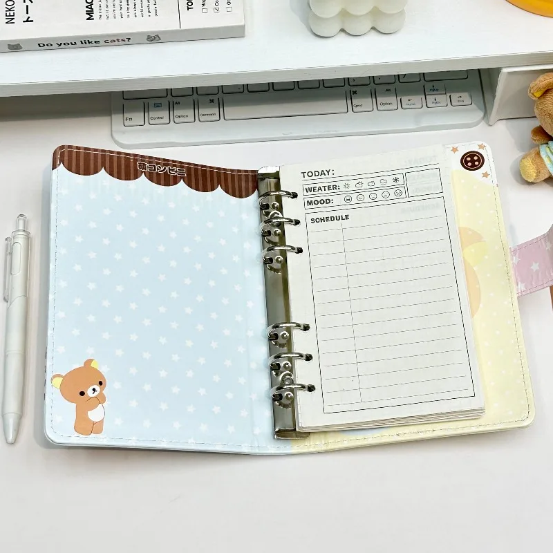 2026 new ins Rilakkuma A6 notebook loose-leaf hand ledger niche simple thickened diary - view 2