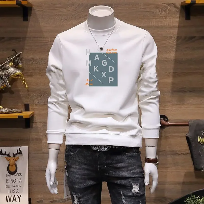 

LIBIELIY Fashion O-Neck Casual Printed Letter Sweatshirts Men's Clothing 2024 Spring New Loose All-match Tops Korean Sweatshirts
