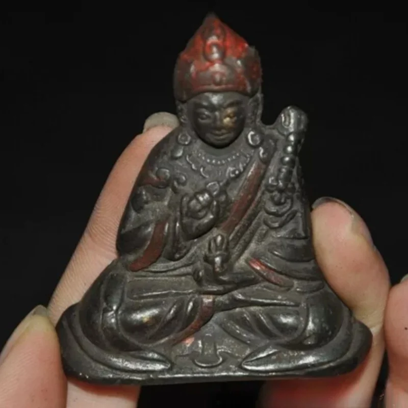 2.2" Tibet Buddhism temple bronze Tsongkhapa Buddha Thangka Talisman statue