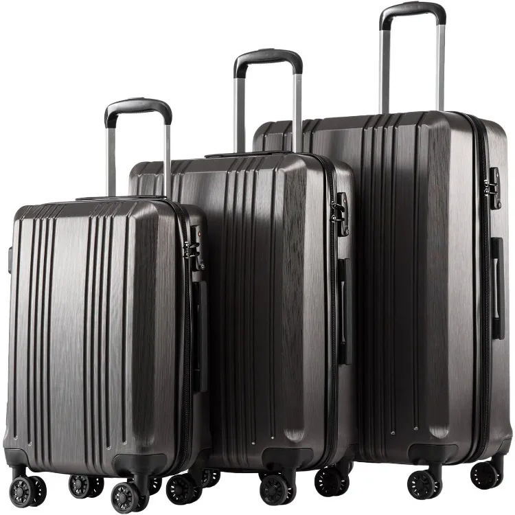 Luggage Expandable Suitcase PC+ABS 3 Piece Set with TSA Lock Spinner 20in24in28in