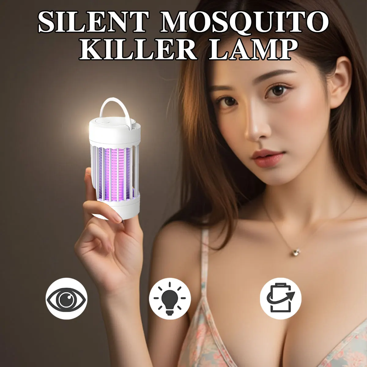 Mute Electronic Insect Killers Lamp Outdoors Camping LED Night Light Rechargeable Anti Mosquito Killer Light Portable Indoor