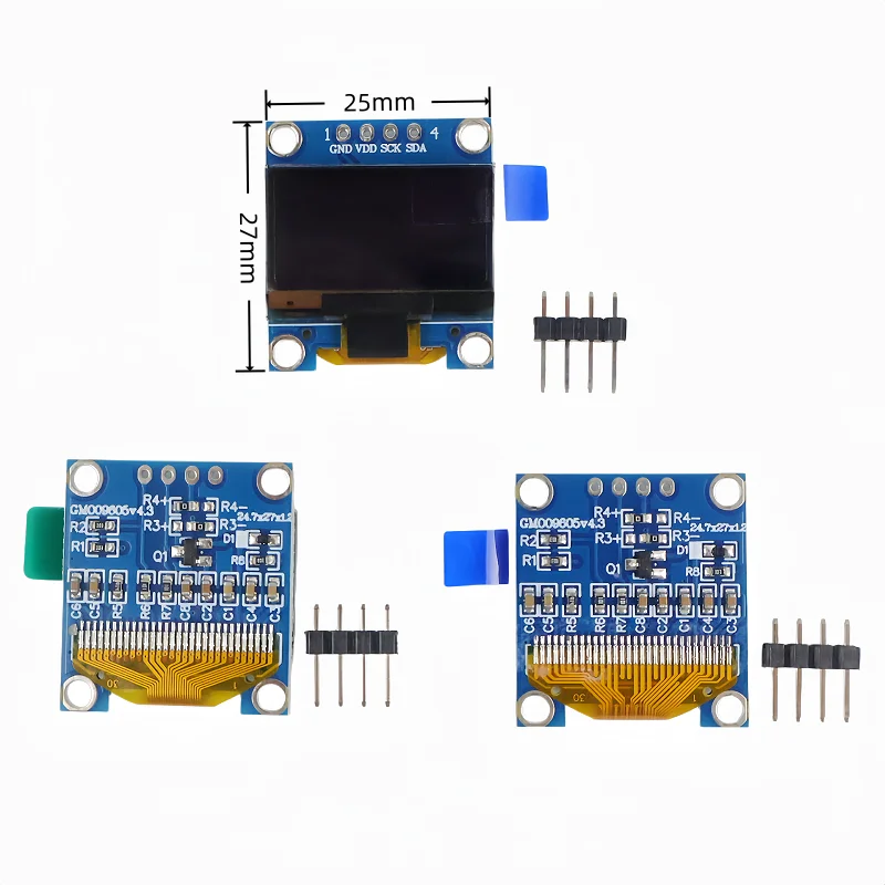 0.96" Inch OLED Display Screen Module I2C IIC 128x64 SS - D - 1306 3.3V-5V Blue/blue Yellow/White for Arduino ESP32 ESP8266