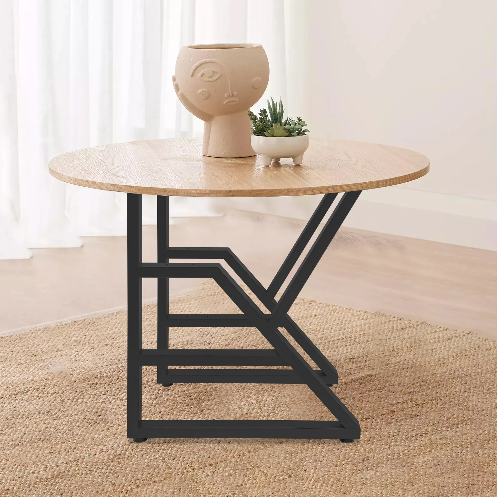 K-Shaped Steel Table Legs 71cm/28in Height Set of 2, Heavy Duty 200kg/440.92 lbs Load, DIY Desk Coffee Table Base, Rustproof Black Modern Furniture Support Legs