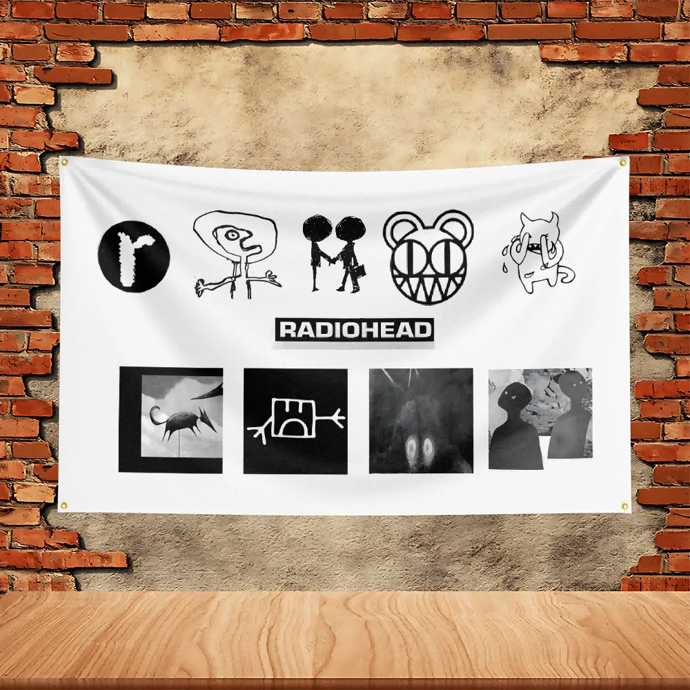 90X150ft Radiohead Band Party Flag Polyester Printed Flag Banner Tapestry for Garden Garage Decoration Concert Flag