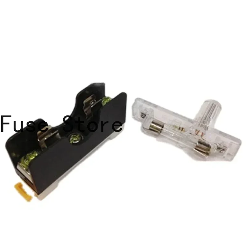 5PCS6 * 30 Fuse Tube Holder FS-101 Transparent Sub Cover  With Indicator Light Guide Rail   Good Quality