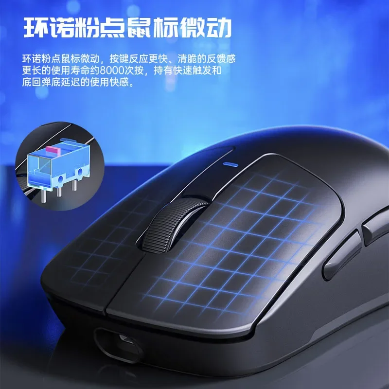 AULA SC680 Mouse nirkabel Tri Mode, aksesori PC Gaming e-sport ergonomis ringan Paw3395 kembali 8k