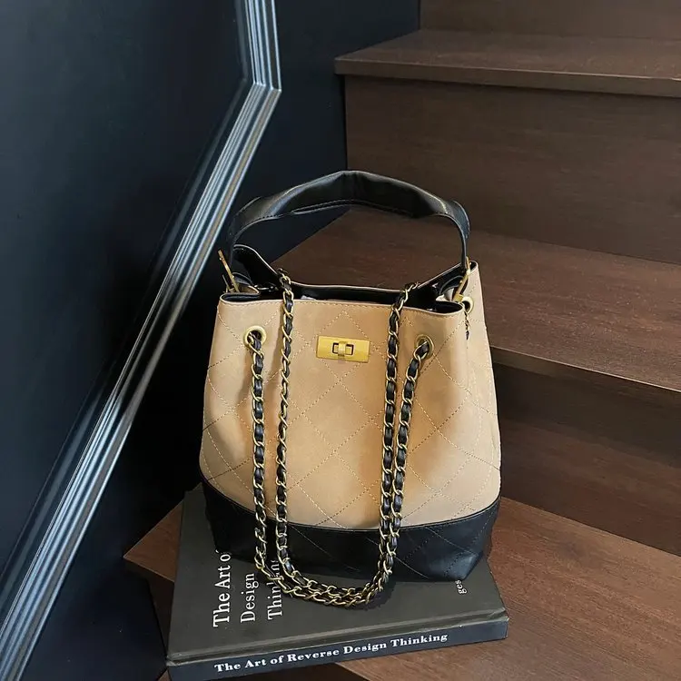 

Сумка-ведро, осень-зима 2021, новый стиль, женская сумка через плечо, сумка-тоут с замком для женщин, роскошный дизайн