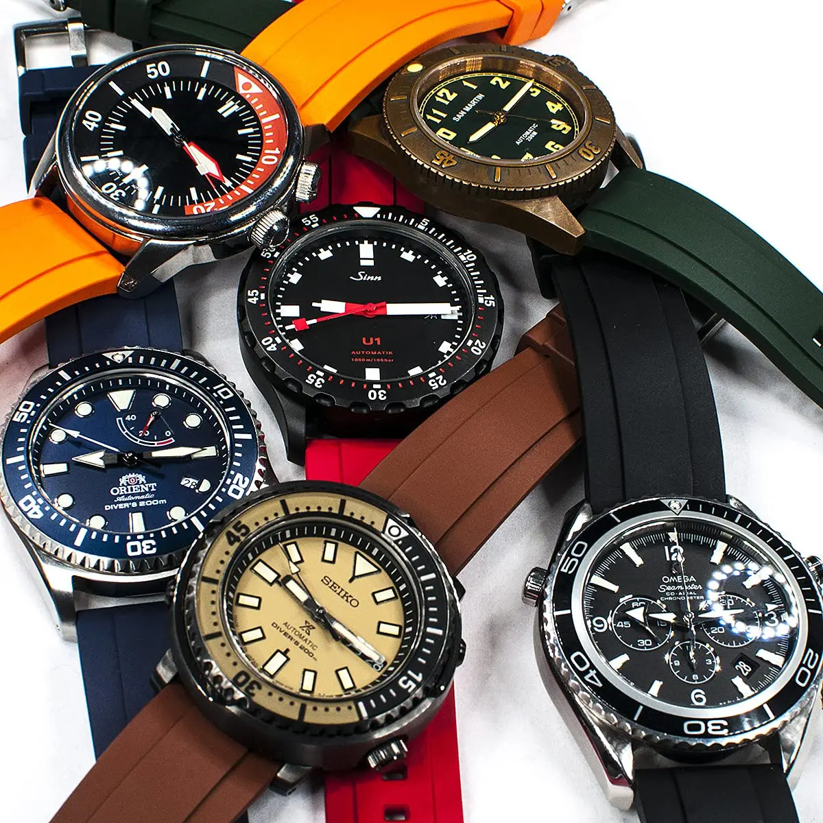 Rubber Watch Bands For Omega X Swatch Moonswatch Speedmaster Watch Quick Release 20mm 22mm Curved Strap For Seiko SKX Dive Watch view 5