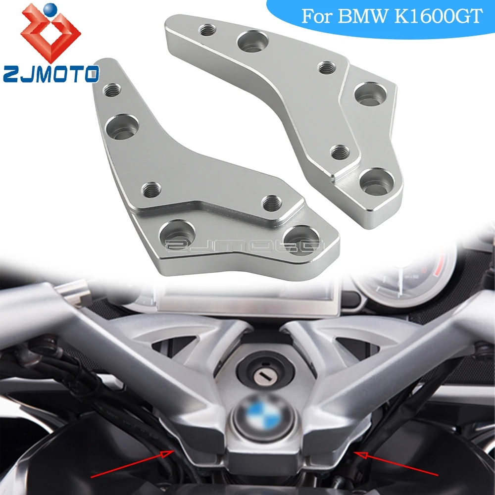 For BMW K1600 K 1600 GT L 1600GT GTL K1600GT K1600GTL 12-2019 Motorcycle Aluminum Handlebar Risers Height up Adapters Kit Sliver