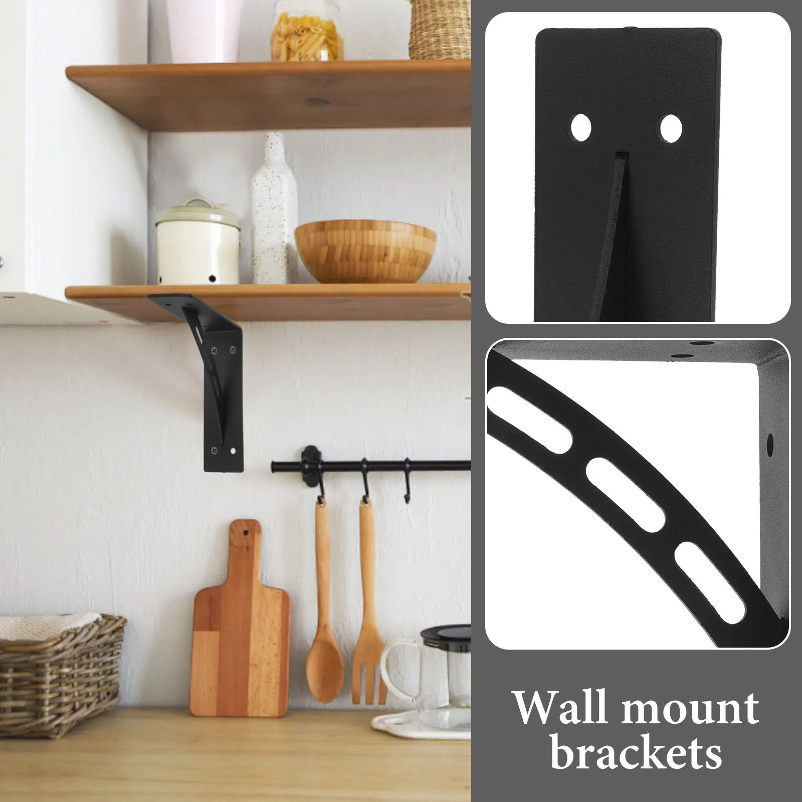 

2 Pcs Metal Bracket Floating Shelf Mounted Wall Shelves Brackets Heavy Duty for Support