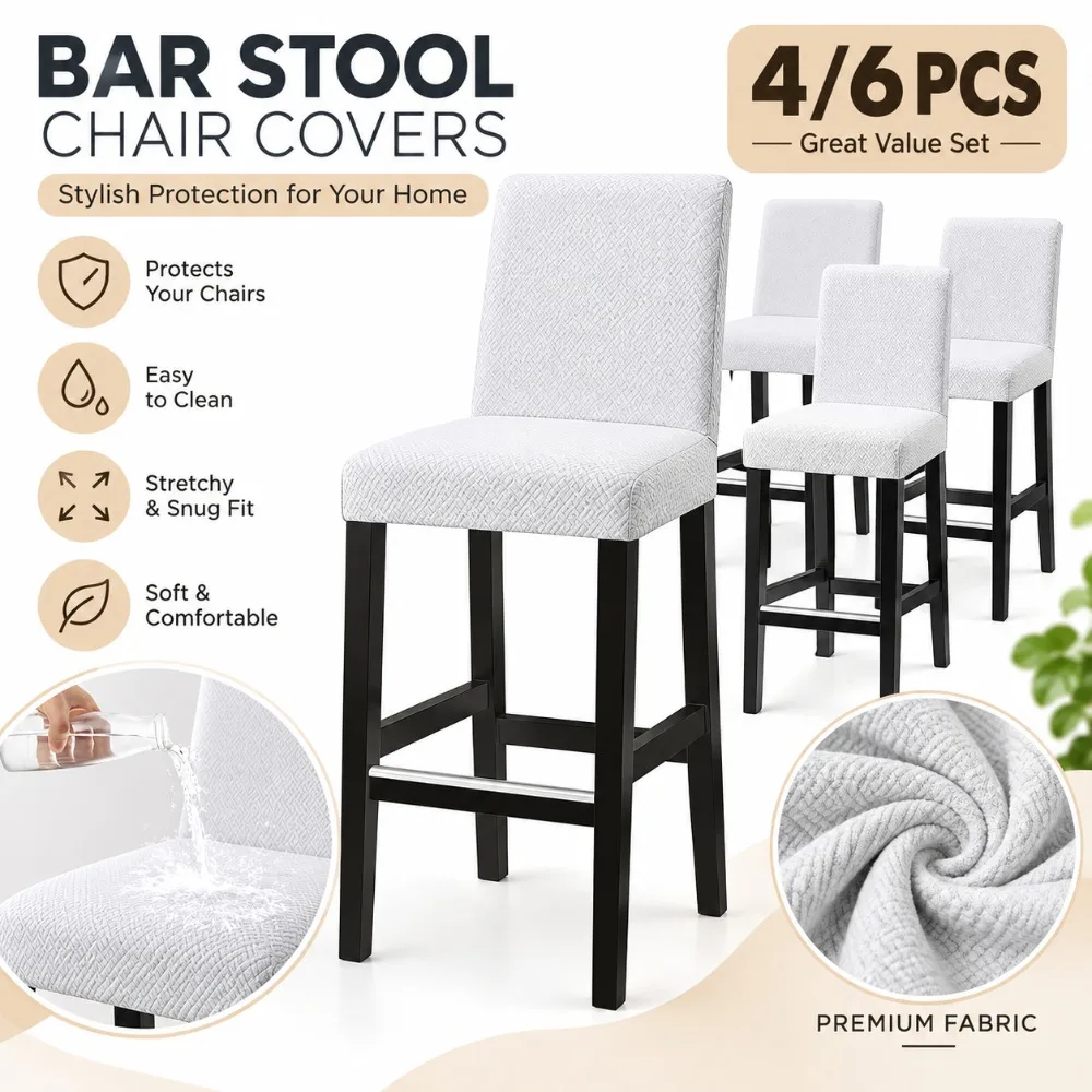 Long Plaid Waterproof Jacquard Chair Cover Stretch Elastic Dustproof Protector for Home Hotel