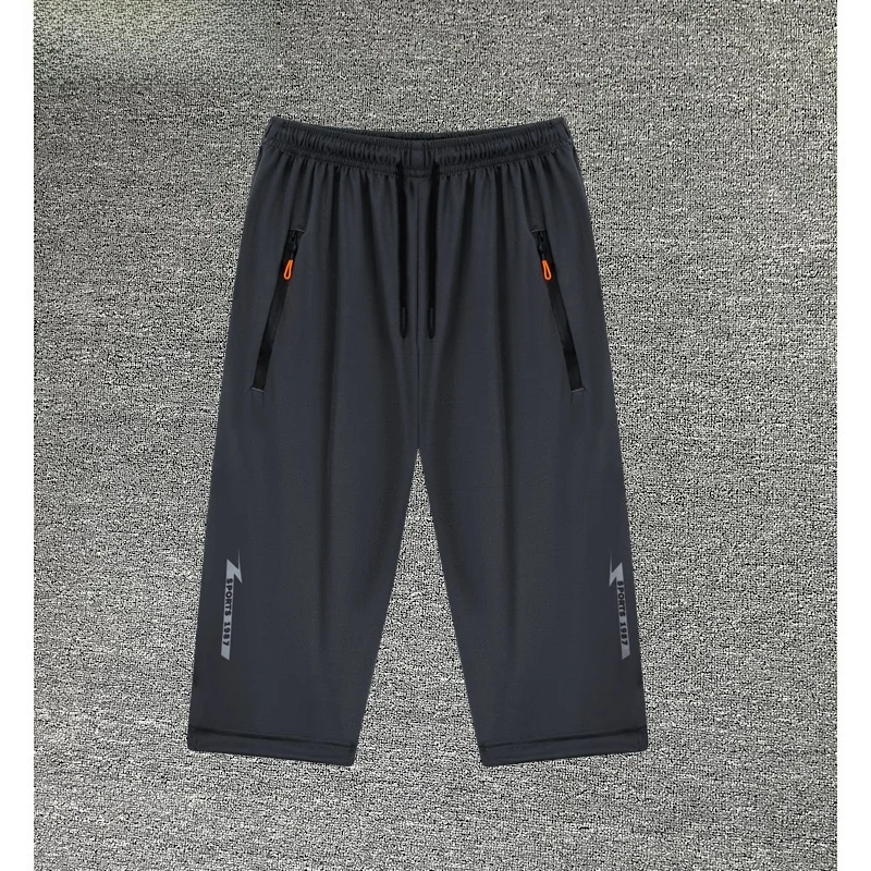 

Брюки больших размеров на семь футов, мужские брюки Qui-Dry orts, летние тонкие спортивные брюки из ледяного шелка для бега, свободный крой, повседневные прямые брюки...