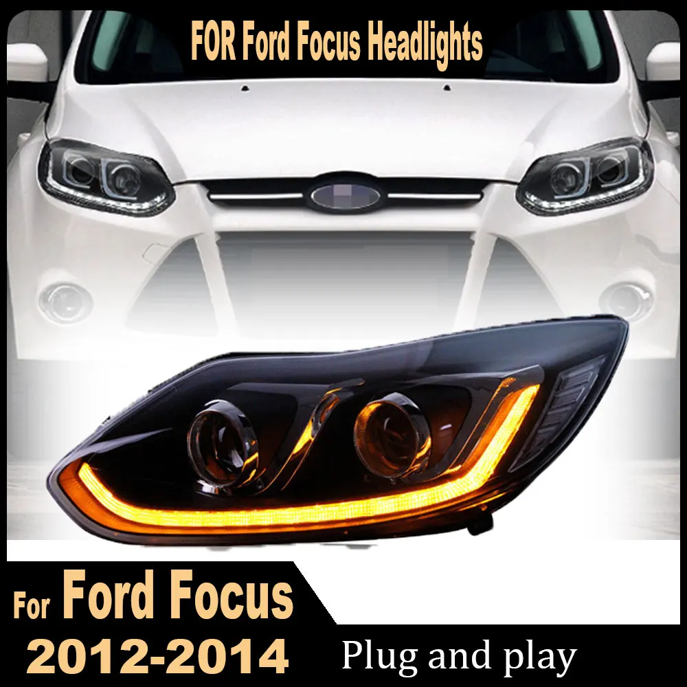 

Фары для Ford Focus 2012 2013 2014 DRL дневные ходовые огни, светодиодные биксеноновые лампы, противотуманные фары, тюнинг Focus3, автомобильный аксессуар