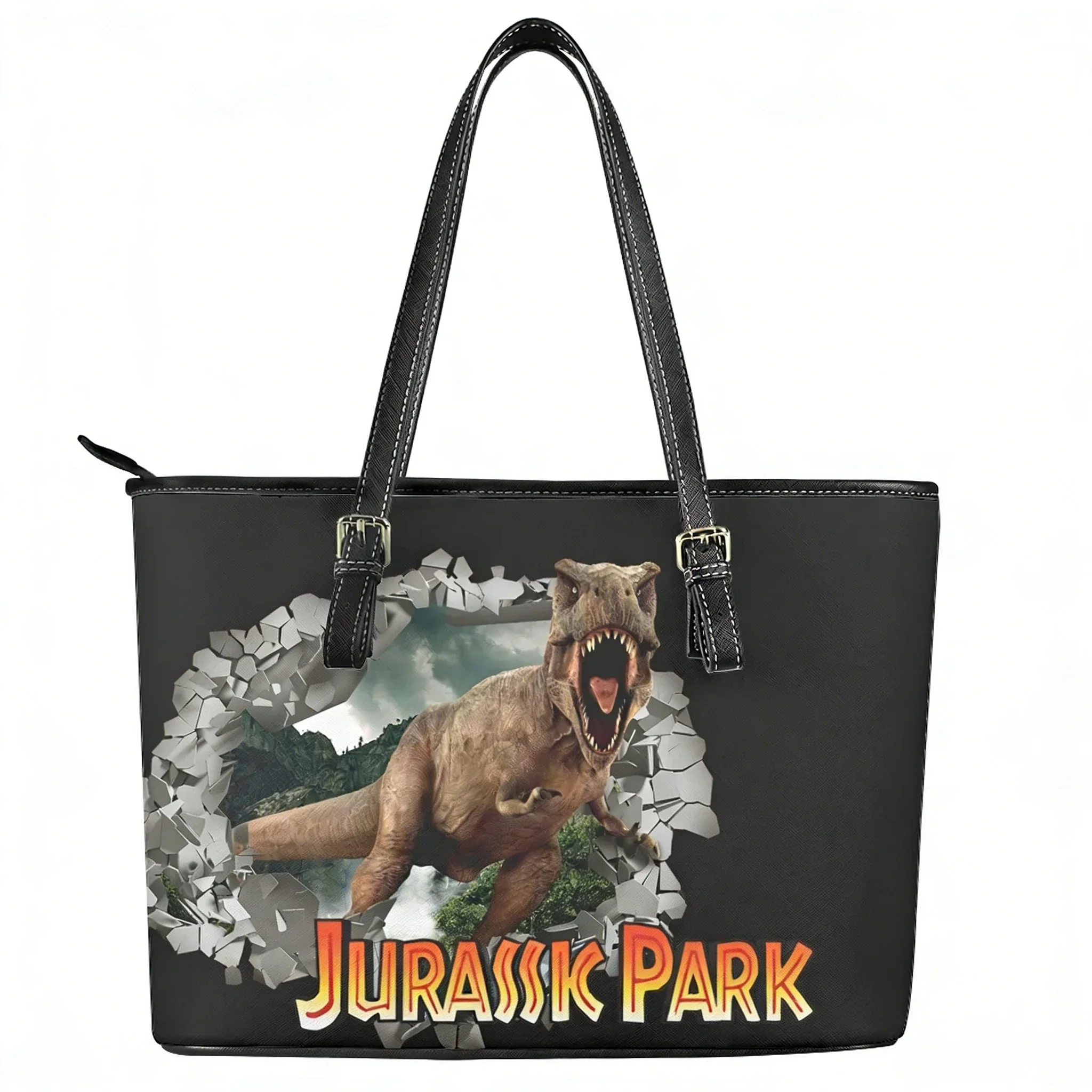 

Hot Jurassic Park Dinosaur Anime Custom Handbag Womens Mens Tote Bag Shoulder Bag Business Leather Purse Travel Bag Gift