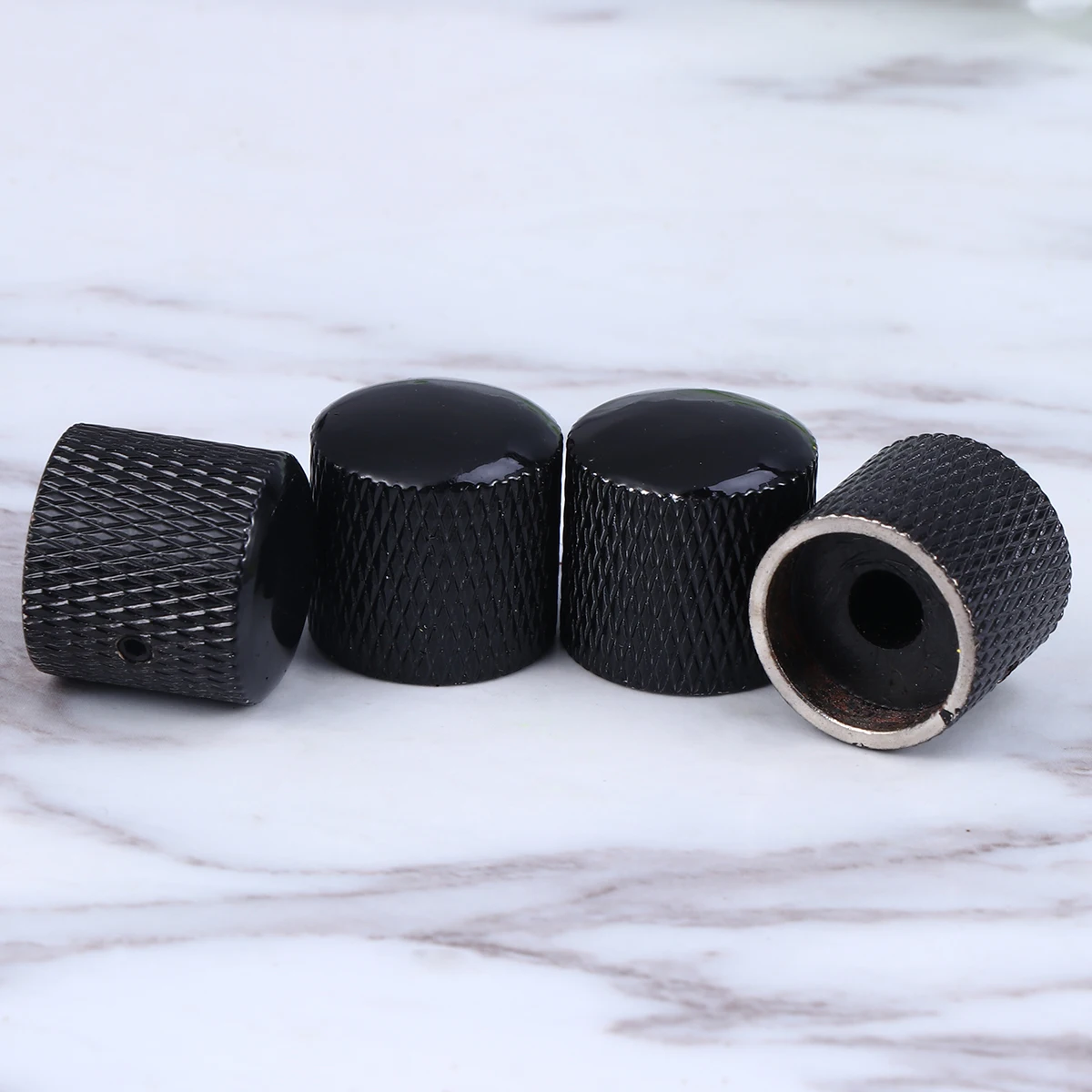 4 шт., ручки для электрогитары, бронзовый купол, сверхмощный черный, 6 мм, полый вал, углеродное волокно, твердая латунь, запасные части для гитары