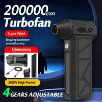 Violent Fan 200000RPM Powerful Air Blower Vacuum Dust Cleaner Type-C Charging Strong Winds 53m/s Brushless Turbo Jet Blower ﻿