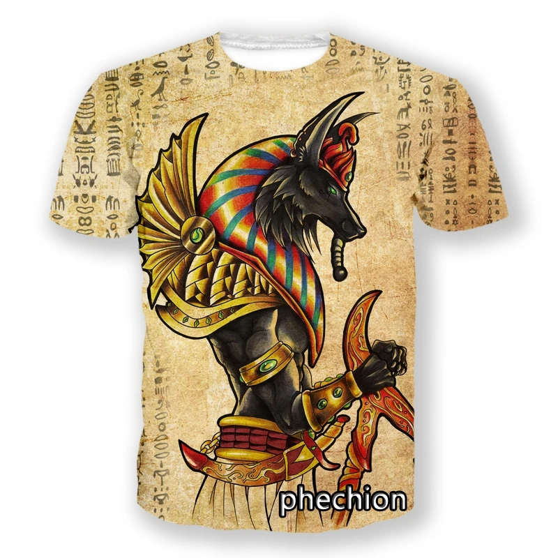 phechion New Fashion Men/Women Anubis Art 3D Printed Short Sleeve Casual T Shirt Sporting Hip Hop Summer Tops L158