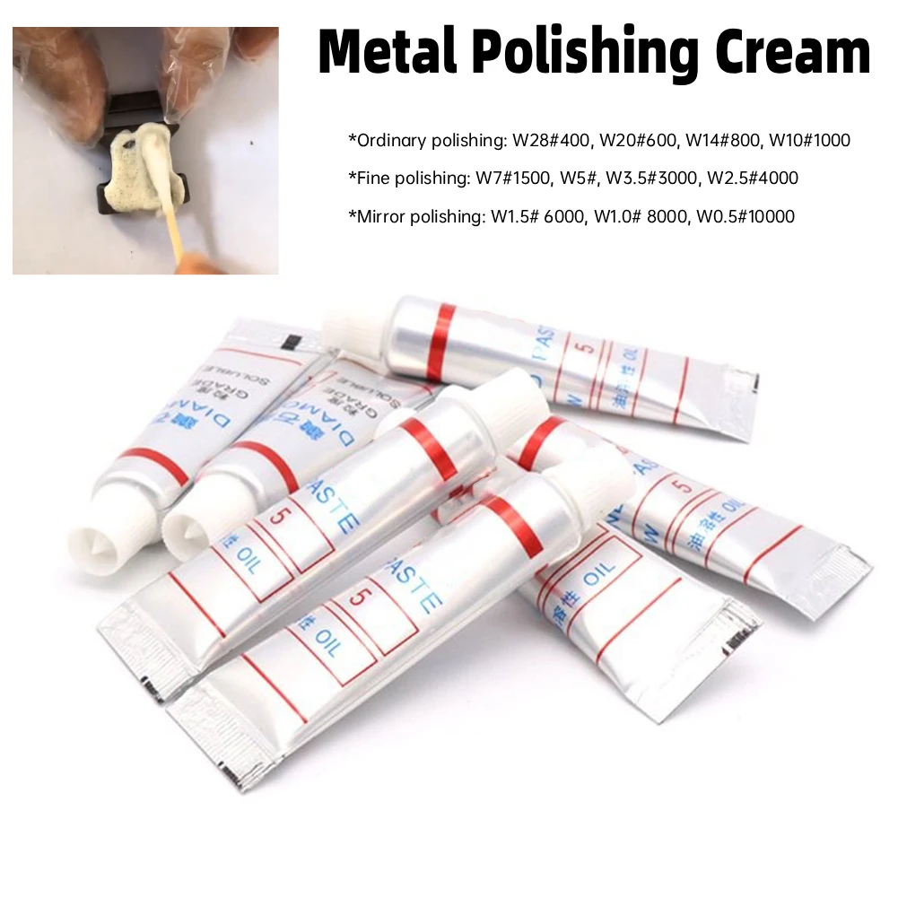 

1 шт., крем для полировки металла, абразивная паста, зернистость 320-10000, шлифовальная паста для стекла, металла, притирочная паста, масляная 5 г для шлифования стекла, керамики