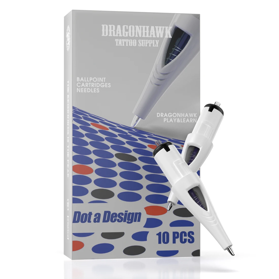 

Dragonhawk Ballpoint Tattoo Cartridge Needles Multiple Colors for Creator &Starter&Designer Drawing Practice Stippling Supplies