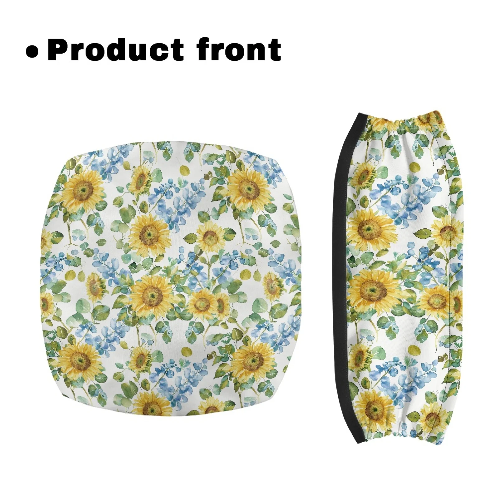 Coloranimal Adjustable Comfortable 2 Pieces Rollator Seat Covers for Parents for Outdoor Sunflower