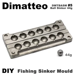 Dimatteo DIY 낚시 공 싱커 몰드 DMTBASM/ # 5 볼 싱커 44g 6 캐비티
