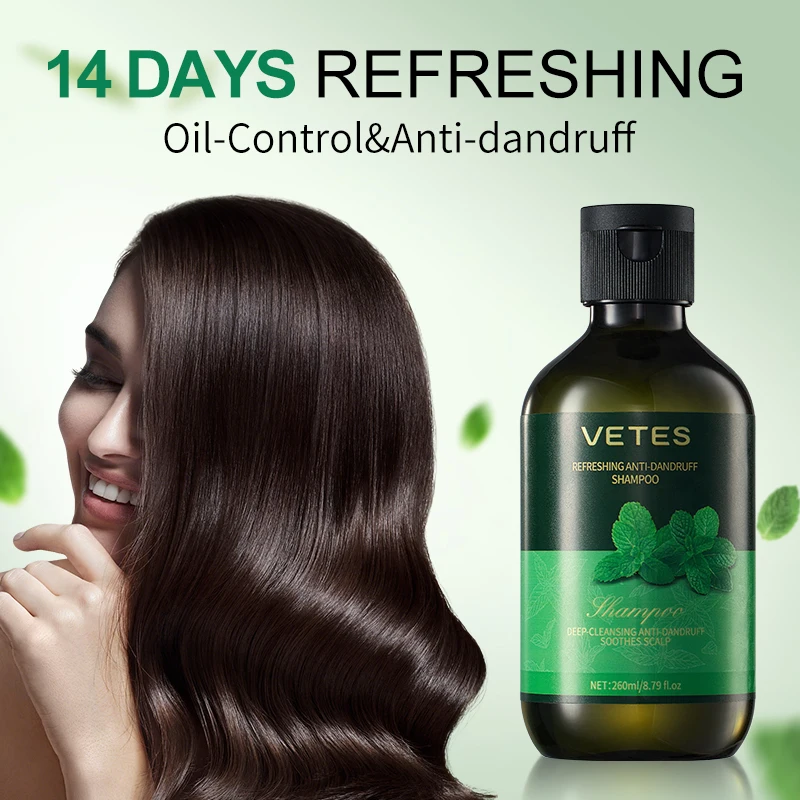 

VETES Shampoo 260ml Deep Clean Hair Wash Relieve Itching Control Pil Nourish Scalp Hair Shampoo Fluffy Refreshing For Man Woman