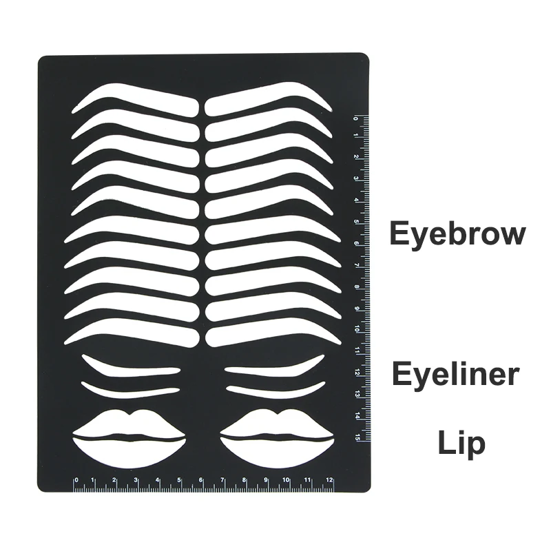 Reusable Eyebrow Practice Stencil Eyebrow Lip Eyeliner Shape Template Permanent Makeup Accessories Tattoo Skin Training Supplies