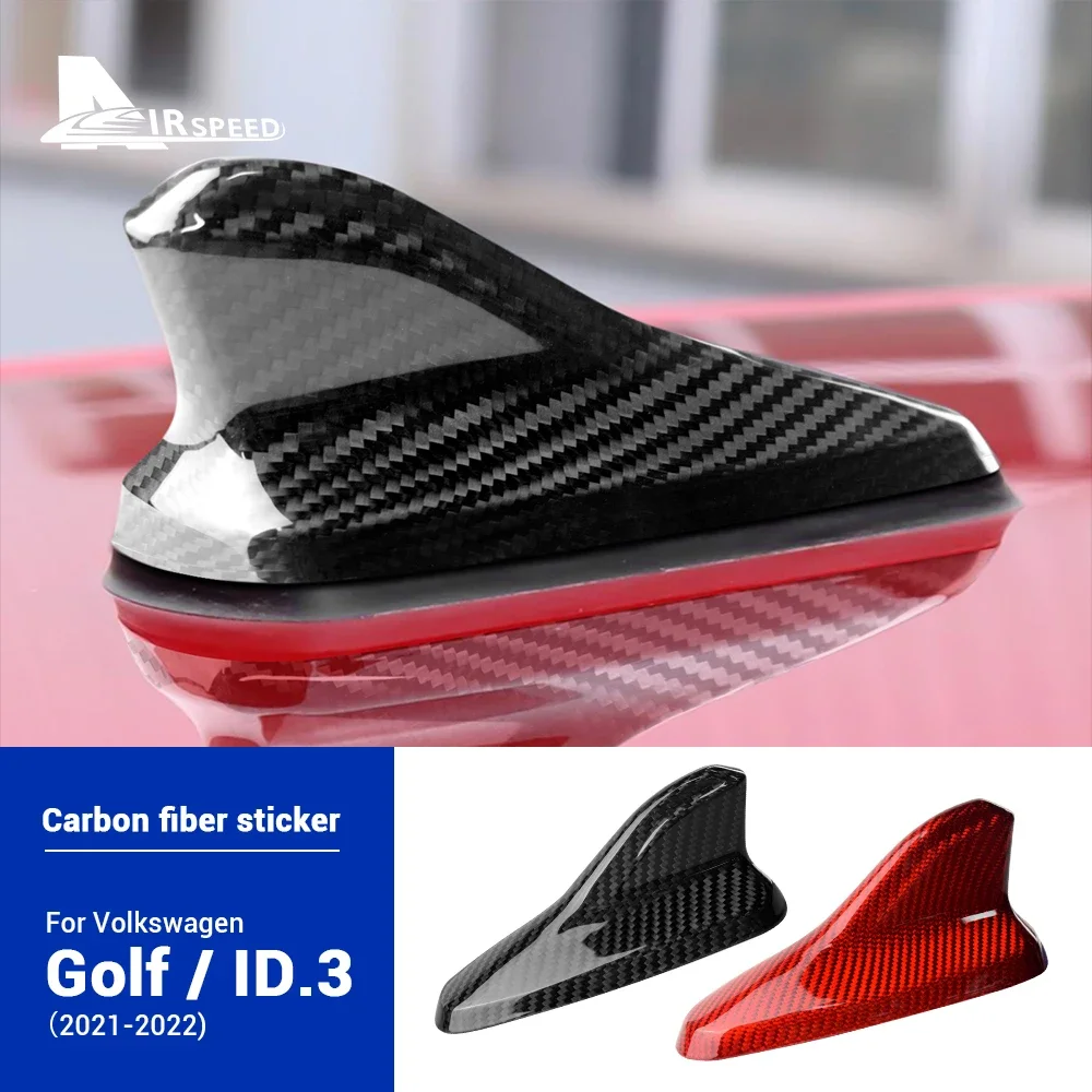 

Сухое углеродное волокно для Volkswagen VW Golf 8 MK8 ID.3 2021 2022 Автомобильная антенна с плавником акулы, крышка антенны, аксессуары для отделки антенны