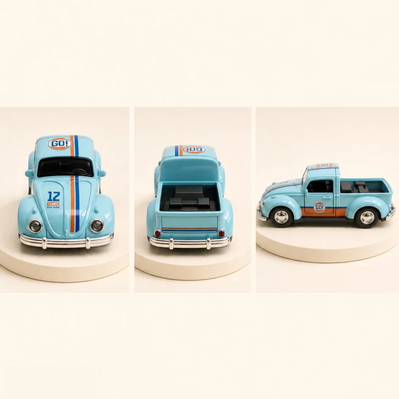 1/36 Retro Classic Pickup Model Toy, Retro Racing Style Alloy Car Model, Collectible and Decorative Hobby Gift