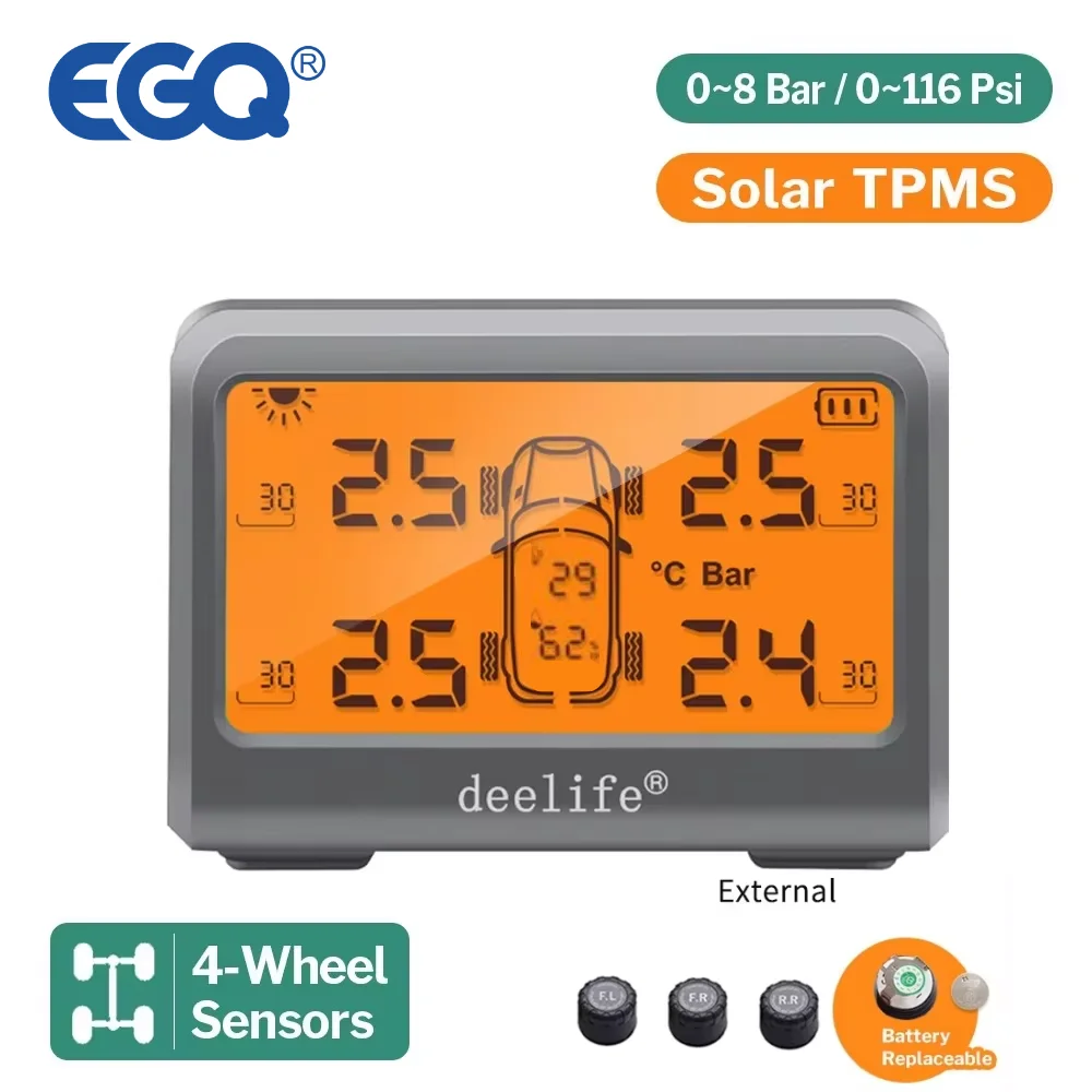 

MY77T Car TPMS Monitoring Tire Pressure 433MHz External Sensor