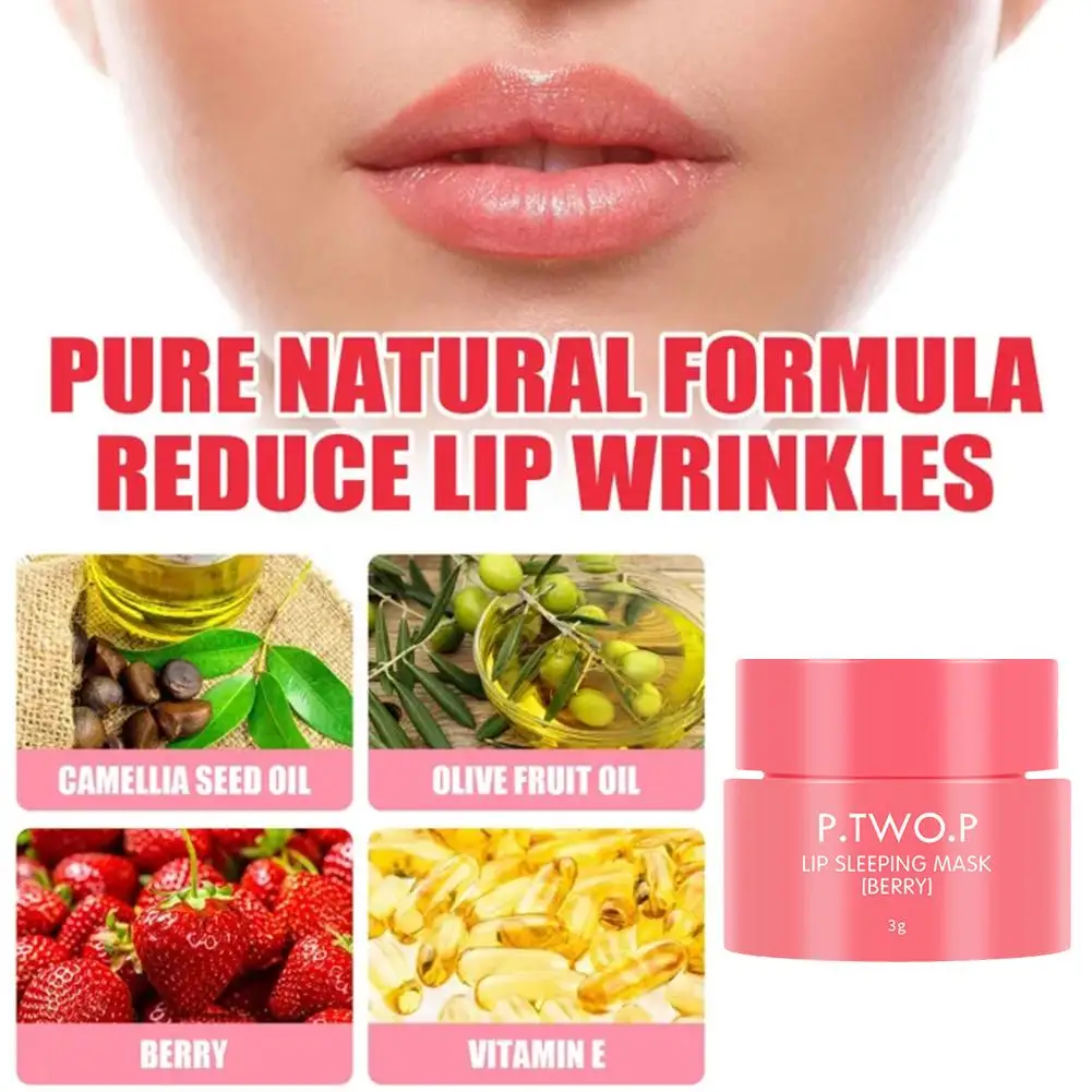 3g Moisturizing Lip Mask Night Repair Moisturizing lipstick Nourishing Lips Care Cherry Lip Balm