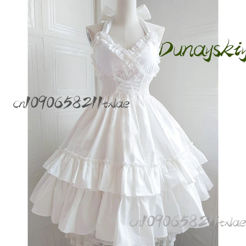 القوطية جيراي كي kawaii الظلام الصيف الكلاسيكية الأنيقة الحمالات لوليتا الصلبة لوليتا ريترو الشاي حفلة JSK فستان الحمالات #2