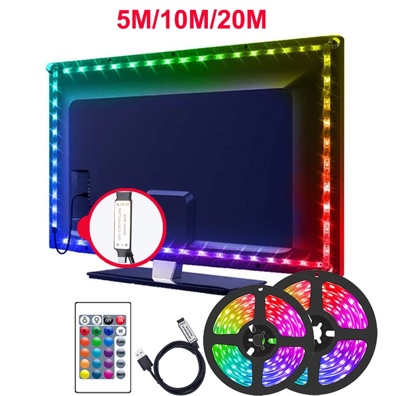 Led Strip Licht Rgb Usb 5V Led Tape Licht Slimme Afstandsbediening 5V Rgb Led-verlichting Strip 5050 Kerstverlichting TV Backlight