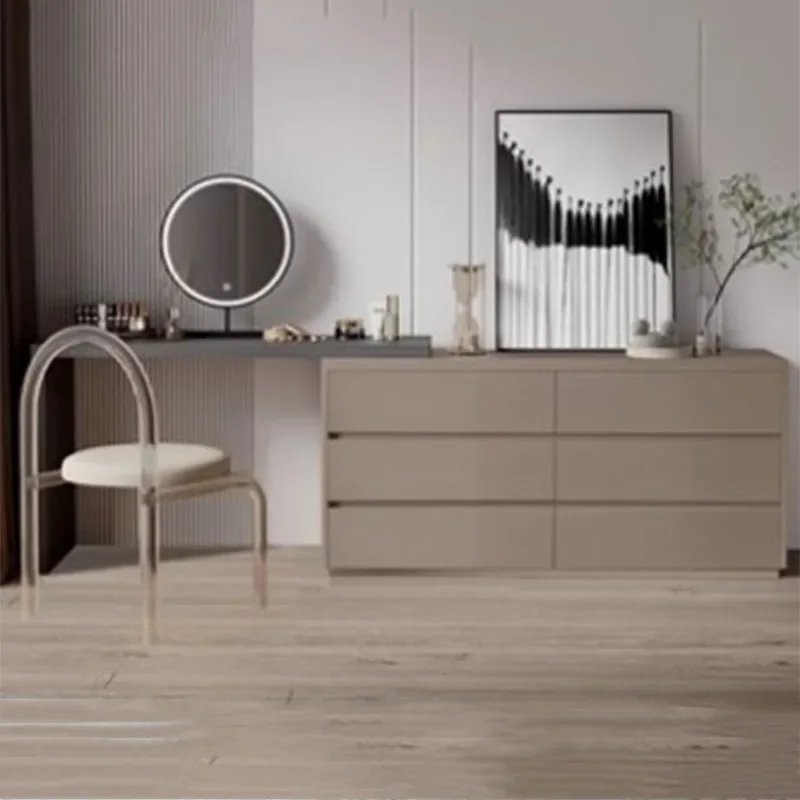 

Brown Storage Luxury Dresser Mirror Bed Room Drawer Make Up Dressers Sets Bedroom Vanity Modern Coiffeuse De Chambre Furniture
