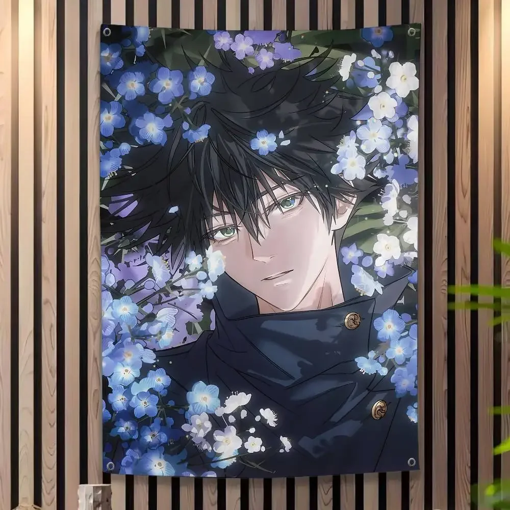 Fushiguro Megumi Jujutsu Kaisen Anime Cartoon Flag Wall Hanging Banner Decoration Household Home Decor