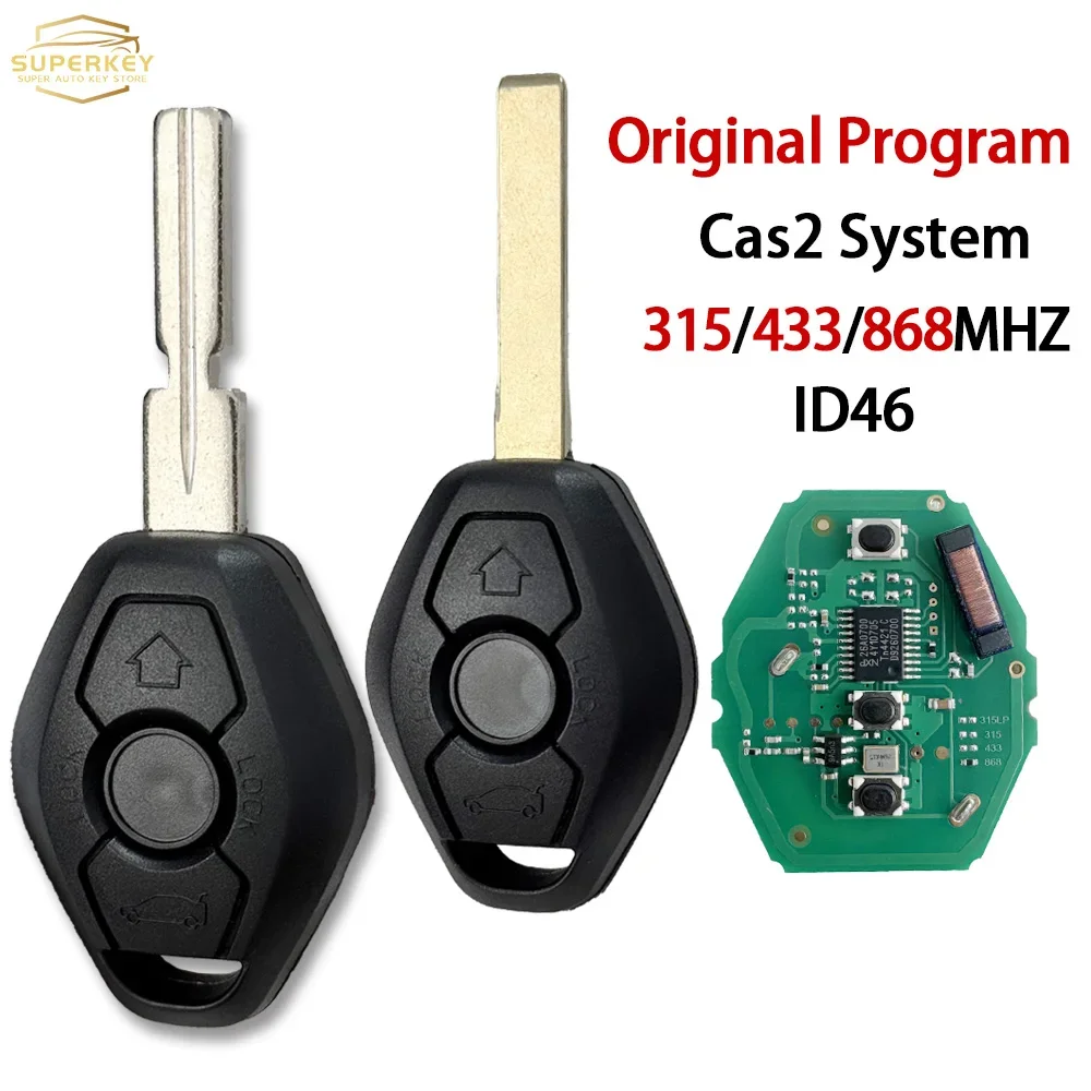 

5WK49147 5WK49125 315 МГц 434 МГц 868 МГц Система CAS2 для BMW 1 3 5 X5 E46 E60 E61 E63 E64 E70 E87 ID46 HITAG2 Чип удаленный автомобильный ключ
