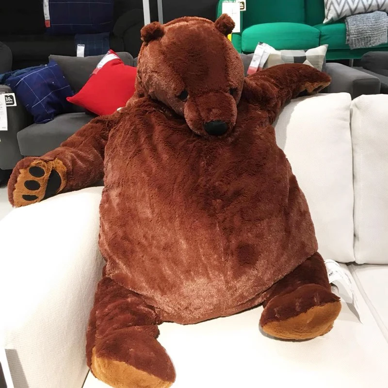 

Huggable Large Brown Bear Plush Toy Pillow Stuffed Doll Children's Companion Bear for Dormitory Soft PP Cotton Filled Univers...