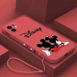 Mickeys minnies rückansicht telefon hülle für iphone 15 14 13 12 11 pro max mini x xr xs max se 6 8 7 plus disneys liq silikon abdeckung