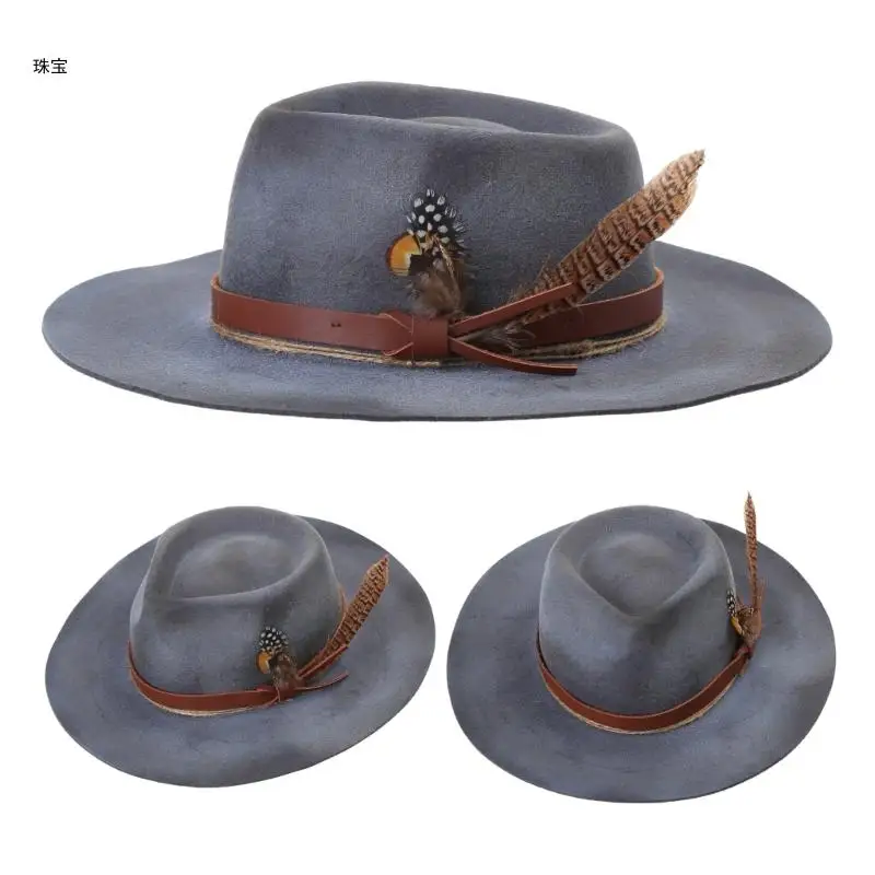 

X5QE Vintage Fedora Hat Victorian Age Short Brim Old-fashioned Hat Versatile